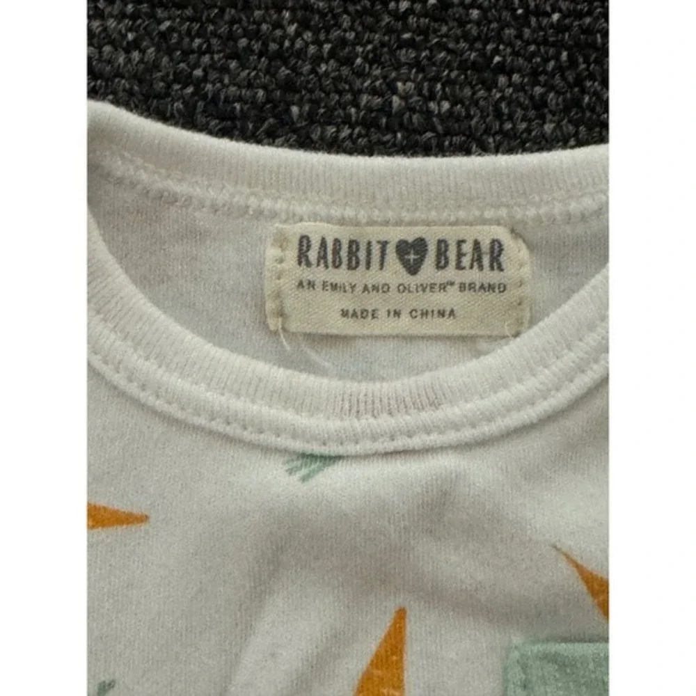 Rabbit Bear Baby Organic Cotton Set of 2 Bodysuits 0-3 Months Carrots Best Mommy